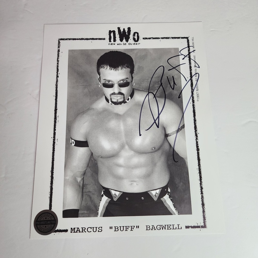 NWO Marcus Buff Bagwell Pro Wrestling Crate Autographed Photo 8x10 Authentic